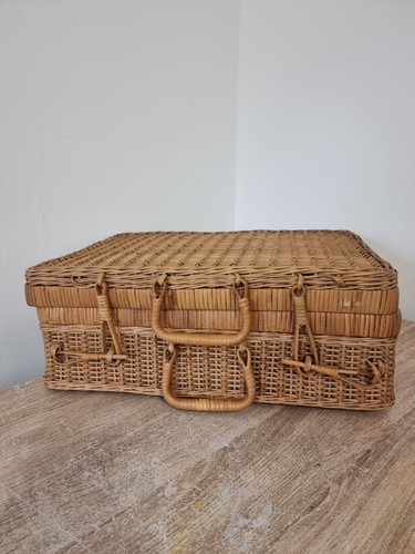 Vintage wicker picnic basket - vintage,