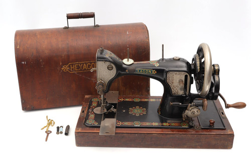 Antique hexagon sewing machine - antique,