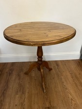 Solid Natural Pine Round Pedestal Kitchen Dining Table 30 inches diameter