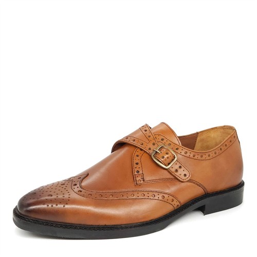 Mens leather monk strap single - strap,