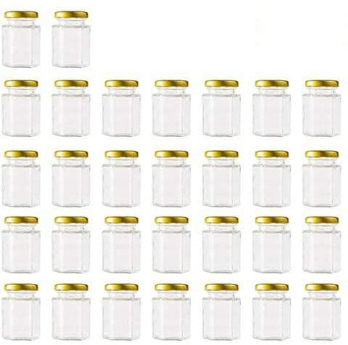 Clear hexagon jars small - oz,