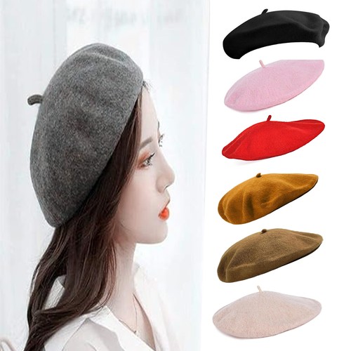 Plain beret hat wool autumn - plain,
