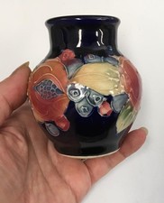 Antique Majolica Vase Miniature Florian ware Pomegranate Florian ware moorcroft