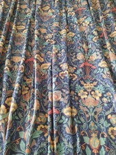 William Morris "Style Blue Botanical foliage Plants Flowers Curtains 100" x 82"L