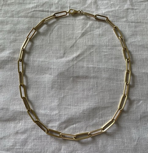 18ct gold paper clip necklace - 18ct,