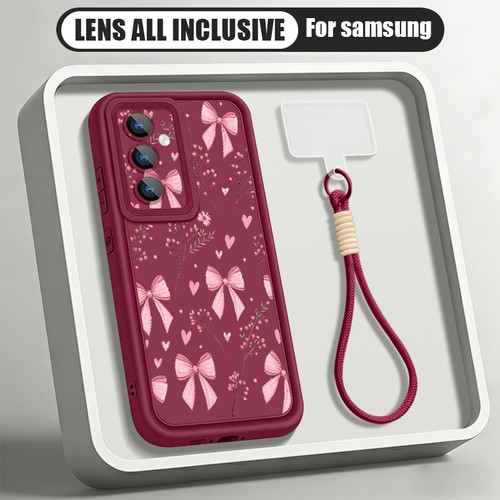 Pink bow tpu - lanyard, case