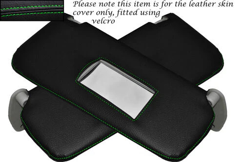 Green stitch sun visors - 2x,