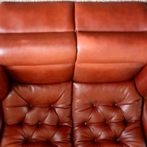 Dfs brown leather seater - leather,