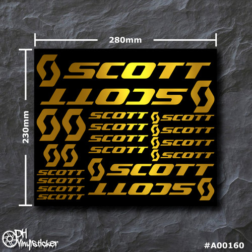 Scott sticker gold - scott, decal