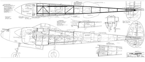Lockheed p38 lightening - p38, 114"