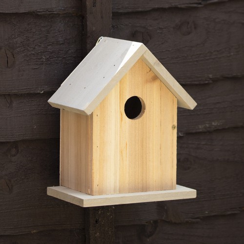 Grey wood bird house garden - house,
