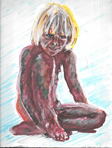 Pixie watercolor sketch signed - sketch,