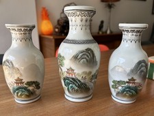 3 x Mid Century Hand Painted