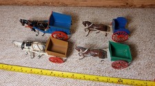 vintage britains & other lead farm carts x4 mixed lot