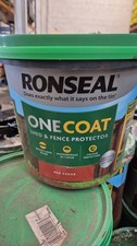 Ronseal One Coat Fence Life Garden Shed & Fence Paint 5L- RED CEDAR DAMAGED TUB
