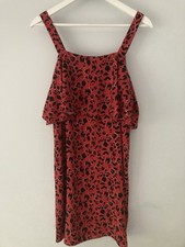 Brand New No Tags ❤️ Red Animal Print Summer Dress Ladies Clothing Size 14 BNWOT