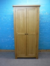 SOLID OAK WOOD WARDROBE 2 DOOR