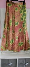 Indian Vintage Handmade Sari Skirt Reversible Hippie/Boho 2-Layer UK 8-14 UK