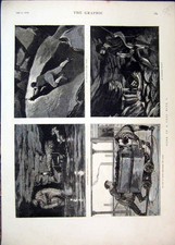 Original Old Antique Print