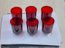 Set of 6 Vintage Luminarc Ruby