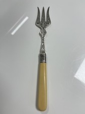 Antique Ornate Fish Serving Fork silver-plated – Victorian / Edwardian Era