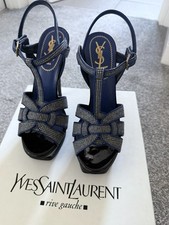 Gorgeous YSL Blue/Black Tribute Heels In Amazing Condition