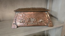 Antique Arts and Crafts Cornish Copper Cigarette Box by J and P Pool Of HALE