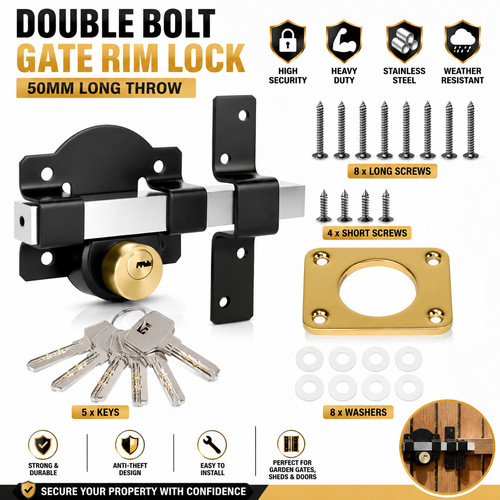 Heavy duty double bolt gate - bolt,