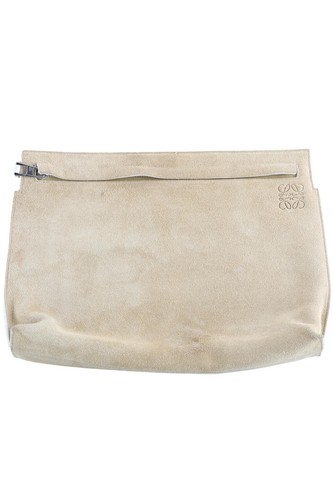 Loewe beige pouch suede - t,