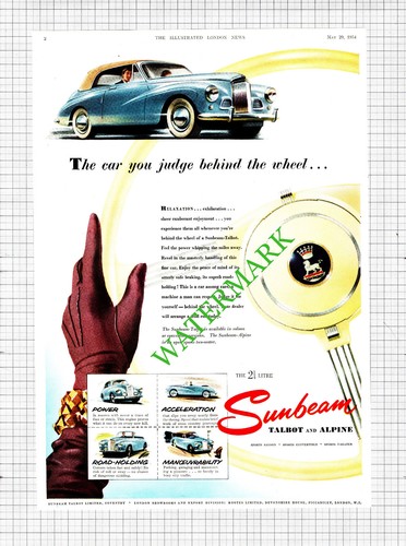 Sunbeam talbot car advert - talbot,