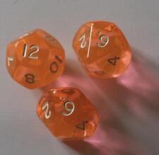 Orange 18mm 2 x 10 Sided / 1 x 12 Sided Dice (NNN2031)