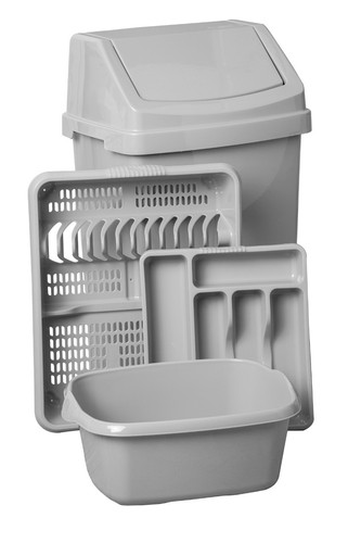 Silver set 50l kitchen bin - 50l,