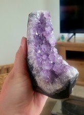 Large Natural Amethyst Druze Geode Quartz Crystal Cluster 800g W23 13x7cm