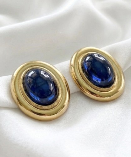 80s monet sapphire blue glass - blue,