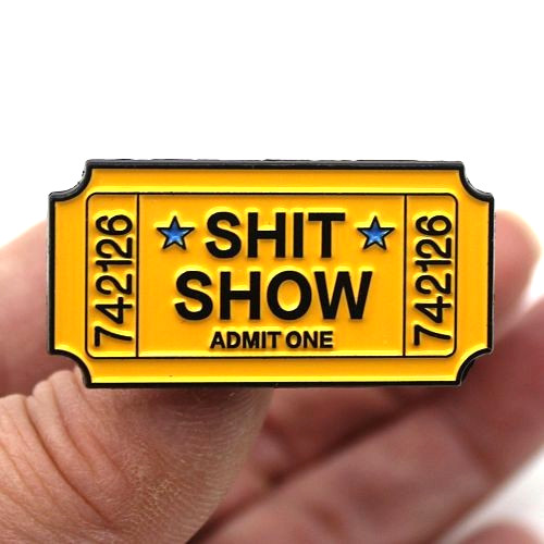 Retro cinema ticket pin badge - retro,