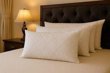 4x Hotel Quality Pillows Quilted Firm Deluxe Bounce Back Extra Fill Bed Pillows 