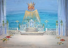 Vintage gouache painting stage