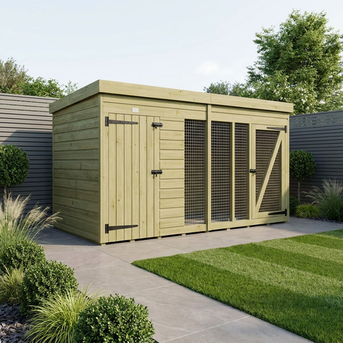 Dog kennel and - run,