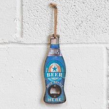 Wooden Wall Bottle Opener Beer Cap Novelty Sign Art Plaque Surfboard Camper Gift