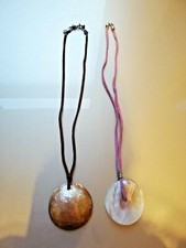 2x PIECE JEWELLERY SET - 2x Shell Pendant Necklaces on cord *VIRGIN VIE/OTHER*