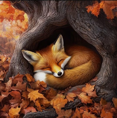 Sleepy fox printed cross - sleepy,