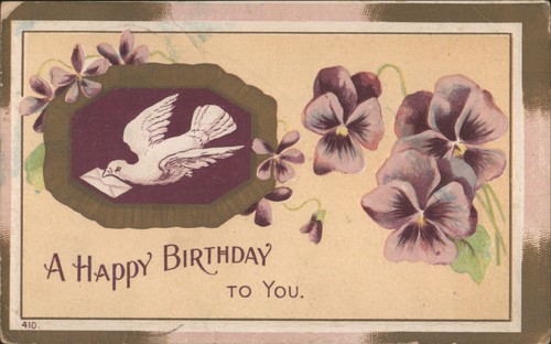 Dove with letter pansies - dove,