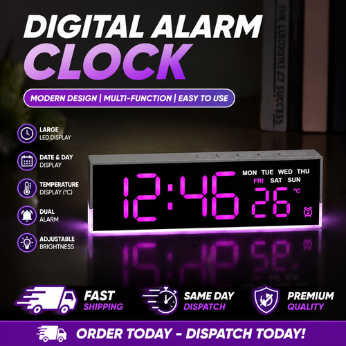 Digital alarm clock usb led - digital,