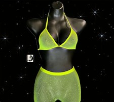 Women's Sexy Neon Green 2pc