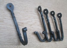 Hand Forged blacksmith kitchen utility hanging hooks -old country vintage 