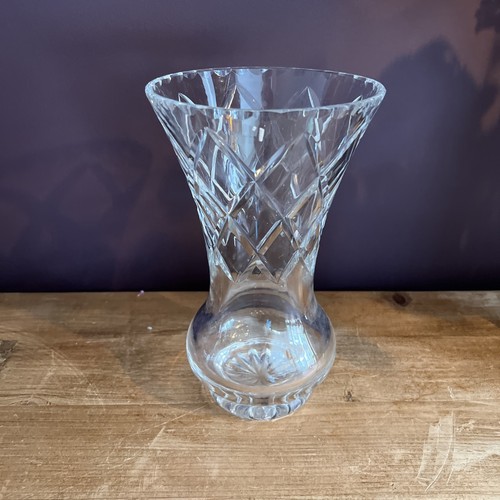 Vintage cut crystal vase - cut,