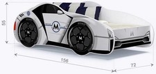 Toddler Racecar Bed -with mattress, 2 sheets and a pillow included