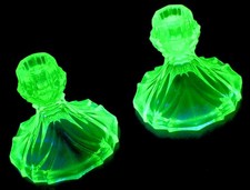 2 ART DECO SOWERBY URANIUM