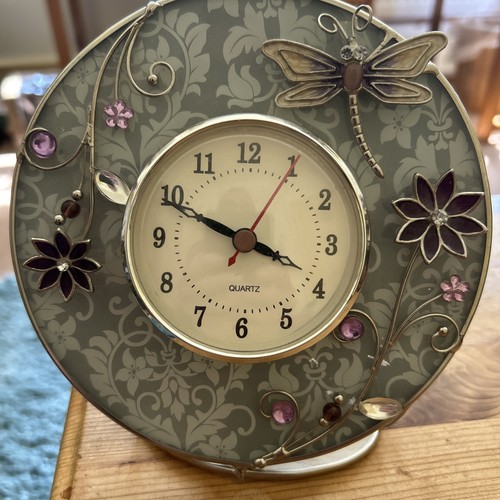 Floral mantel clock working - clock,