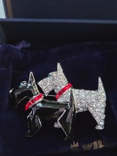 Butler & Wilson Twin Scottie Dogs Brooch (NEW)